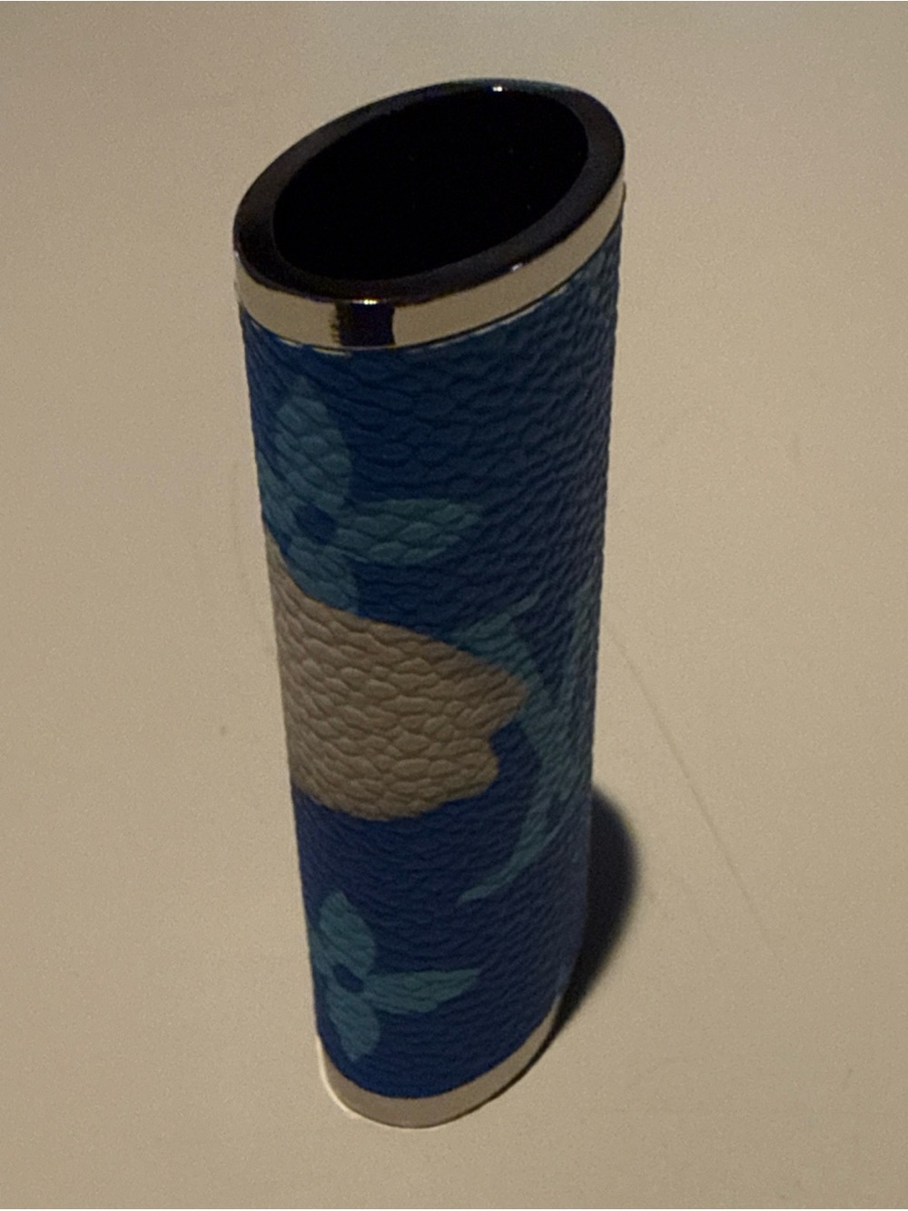 LV Leather Bic Lighter Case Full Size Blue - Picture 4 of 6